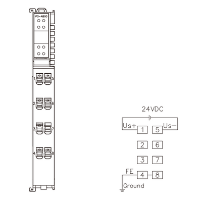 FX20-PS-AB00 ELCO IP20 MODULAR I/O SYSTEM, FX20-SUBMODULE, AUXILIARY POWER SUPPLY MODULE, INPUT,OUTPUT 5 V DC, DIN 35 MM RAIL INSTALLATION, CURRENT PROTECTION